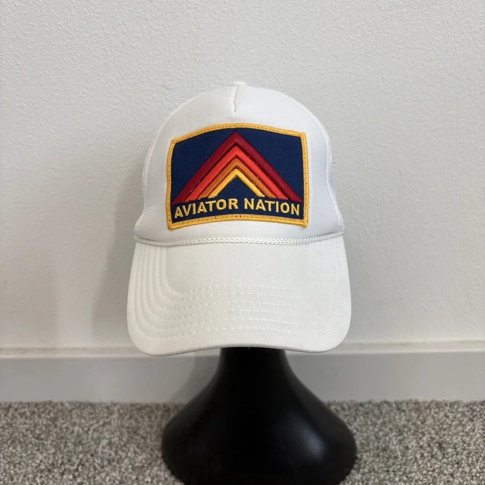 Aviator Nation Trucker Hat Snap Back White Logo Patch